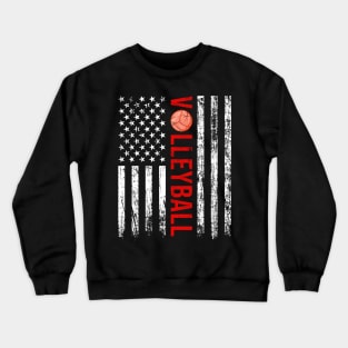 Vintage America Flag Volleyball Crewneck Sweatshirt